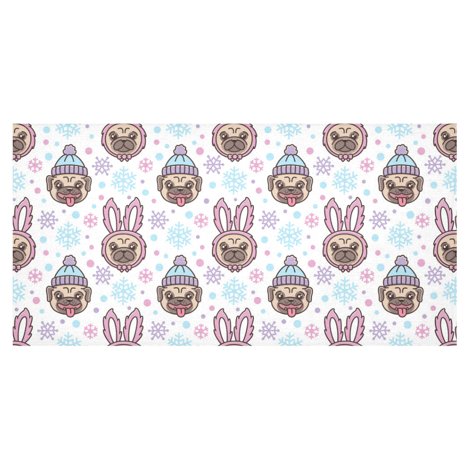 Cute pug hat rabbit costume pattern Tablecloth