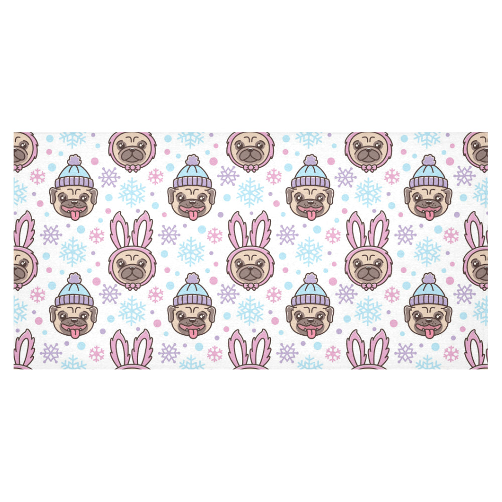 Cute pug hat rabbit costume pattern Tablecloth