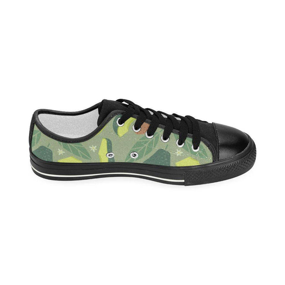 Avocado pattern Kids' Boys' Girls' Low Top Canvas Shoes Black