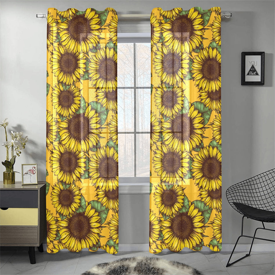 Sunflower pattern Gauze Curtain