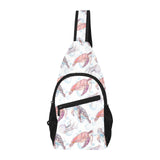 Watercolor sea turtle jellyfish pattern All Over Print Chest Bag