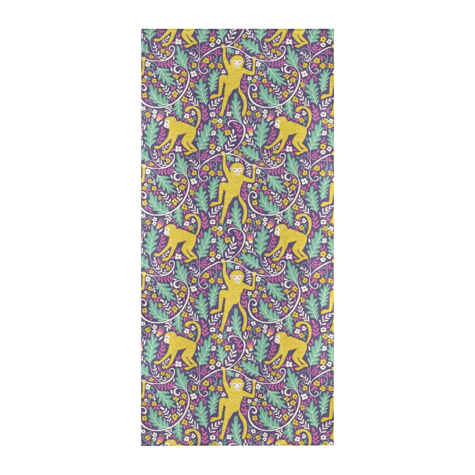 Cute yellow monkey leaves pattern Beach Towel