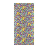 Cute yellow monkey leaves pattern Beach Towel