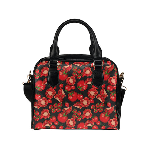 Tomato black background Shoulder Handbag