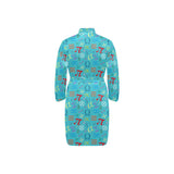 Math Pattern Print Design 02 Men's Long Sleeve Belted Night Robe