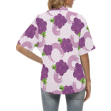 Cute Grape pattern Women's All Over Print Hawaiian Shirt