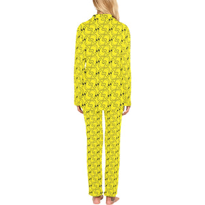 Duck Pattern Print Design 02 Women's Long Pajama Set