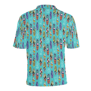 Surfboard Pattern Print Design 05 Men's All Over Print Polo Shirt