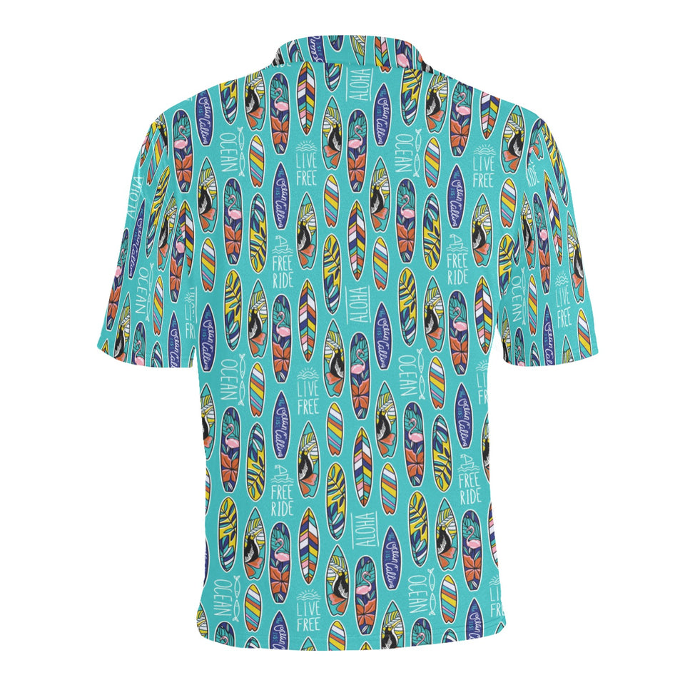 Surfboard Pattern Print Design 05 Men's All Over Print Polo Shirt