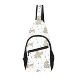 Cute Rhino pattern background All Over Print Chest Bag