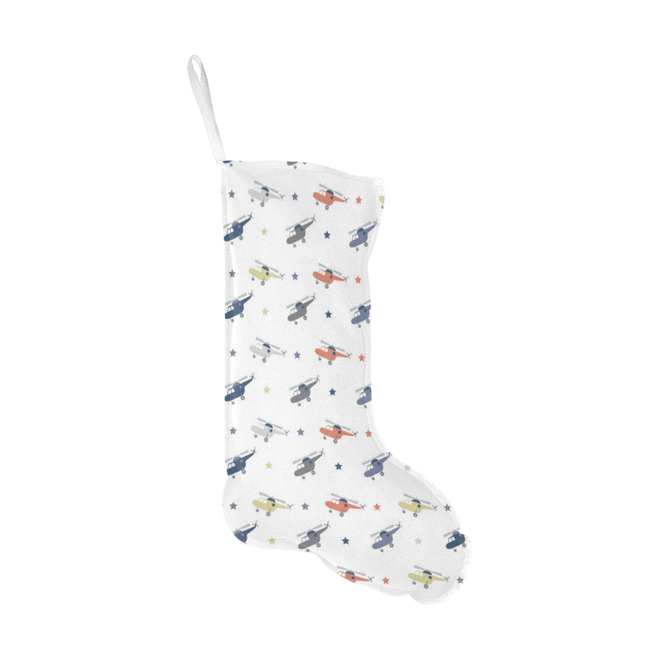 Cute helicopter star pattern Christmas Stocking