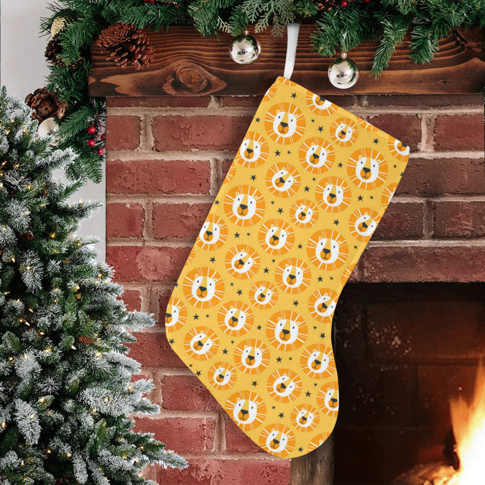 Lion Pattern Print Design 03 Christmas Stocking