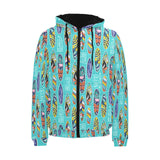 Surfboard Pattern Print Design 05 Men's Padded Hooded Jacket