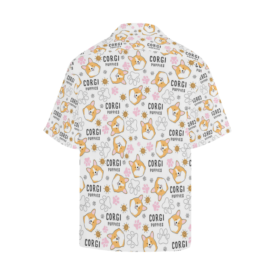 Corgi Dog Pattern Men's All Over Print Hawaiian Shirt