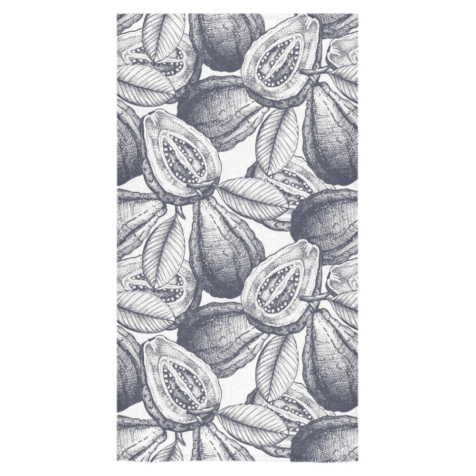 Guava tropical hand drawn pattern Bath Towel