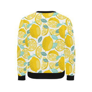 lemon design pattern Men's Crew Neck Sweatshirt