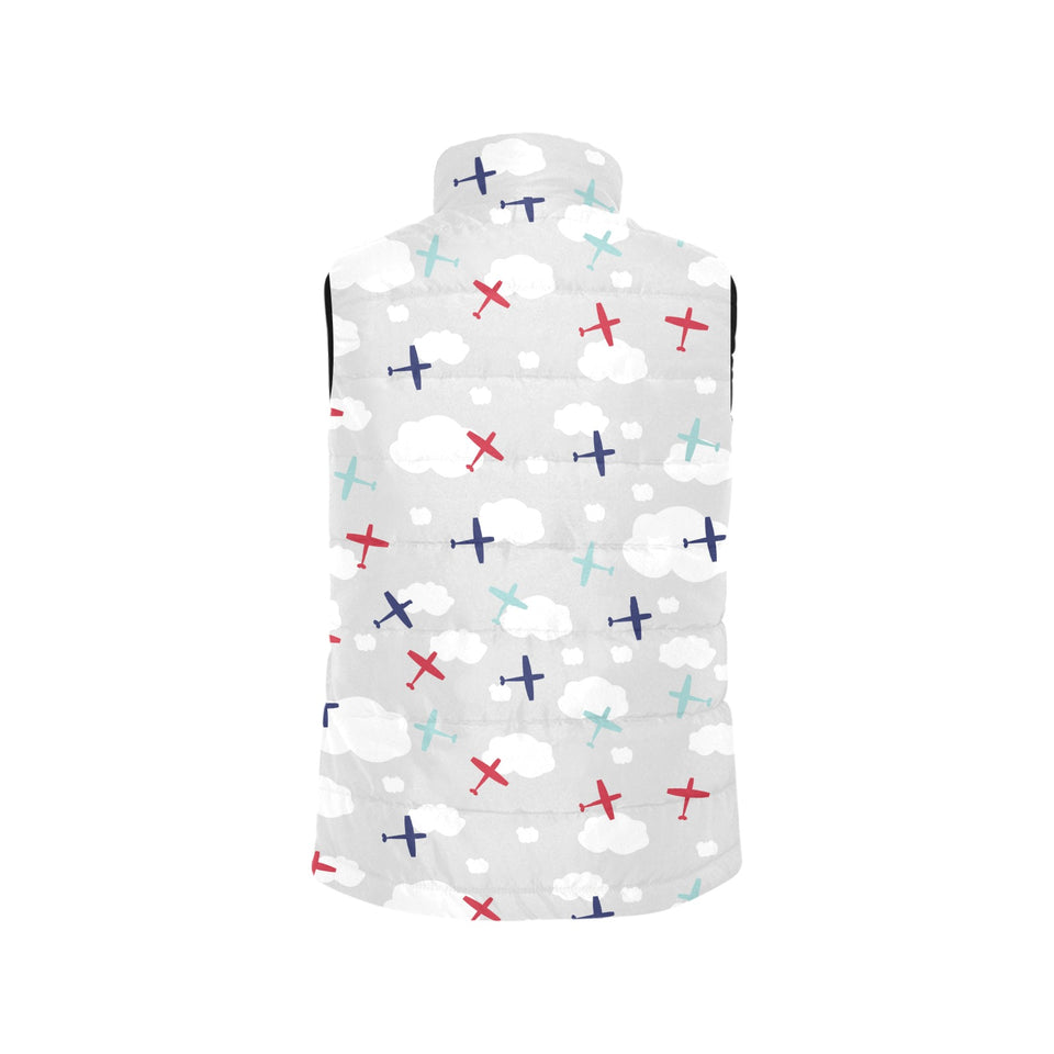Airplane cloud grey background Women's Padded Vest