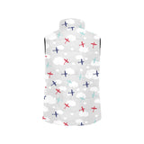 Airplane cloud grey background Women's Padded Vest