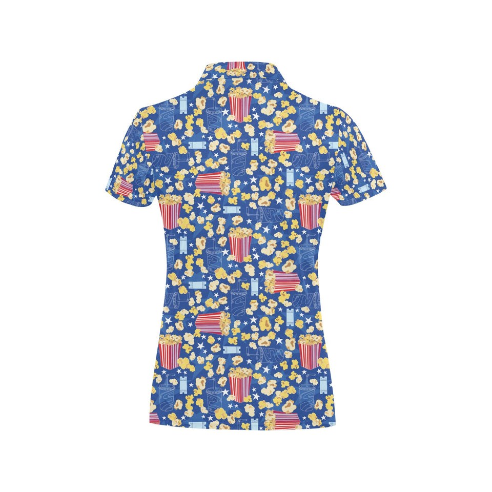 Popcorn Pattern Print Design 01 Women's All Over Print Polo Shirt