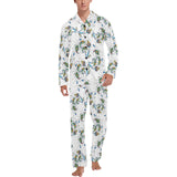 Peacock feather pattern Men's Long Pajama Set