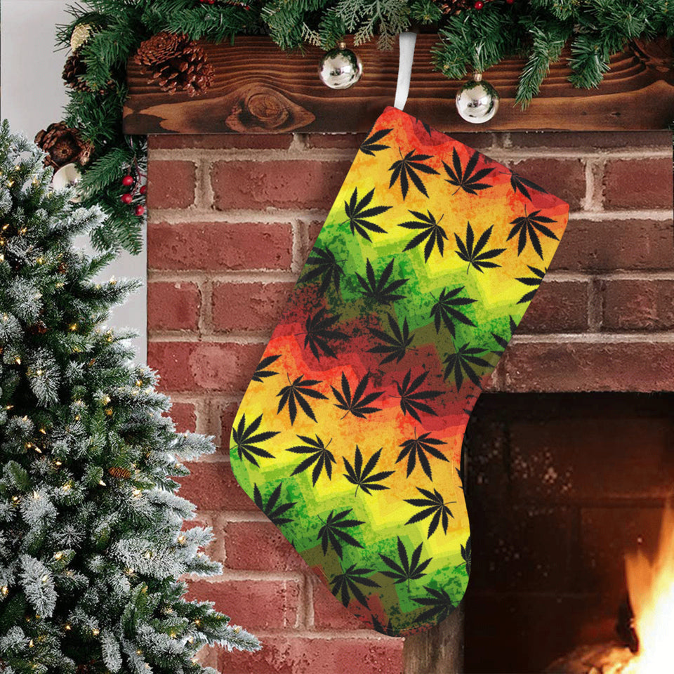 Canabis Marijuana Weed Pattern Print Design 03 Christmas Stocking