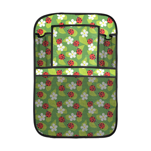 Ladybug Pattern Print Design 01 Car Seat Back Organizer