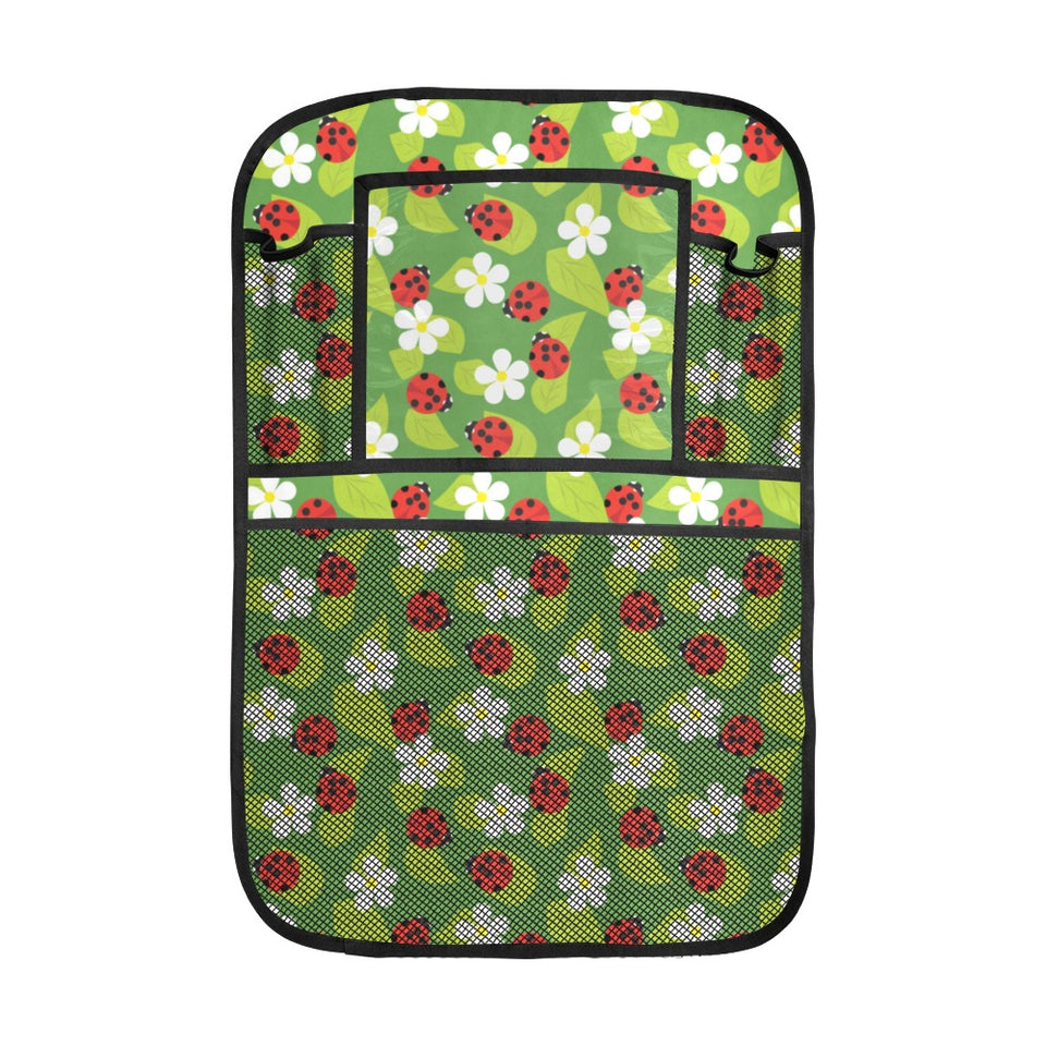 Ladybug Pattern Print Design 01 Car Seat Back Organizer