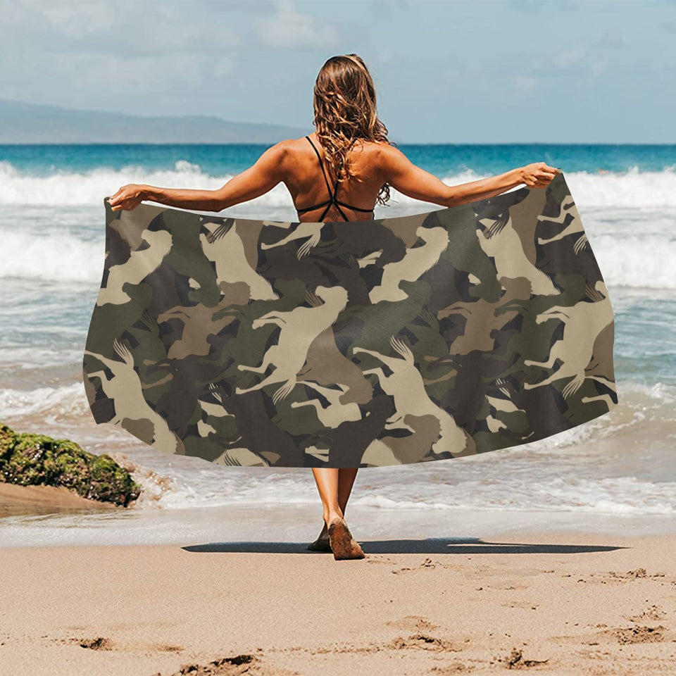 Horse Camouflage Pattern Beach Towel