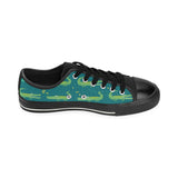 Crocodile pattern Men's Low Top Canvas Shoes Black