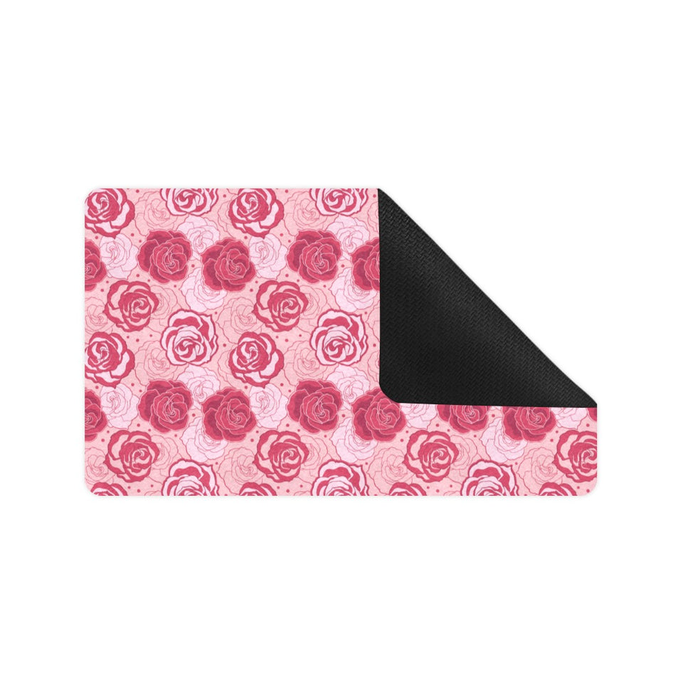 Rose Pattern Print Design 02 Doormat