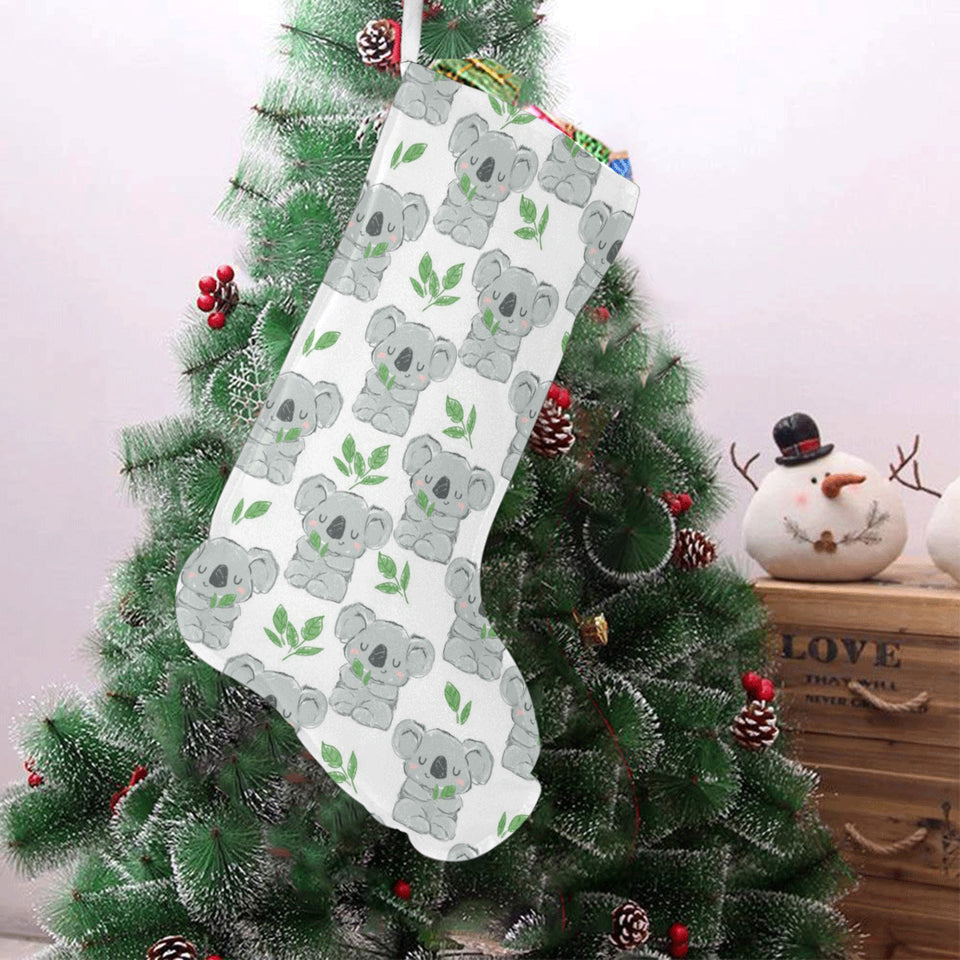 Hand drawn Koala leaves pattern Christmas Stocking