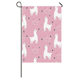 Llama Alpaca pink background House Flag Garden Flag