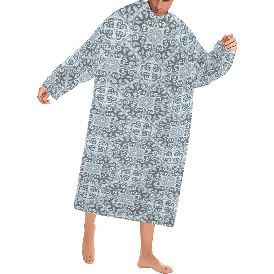 Traditional indian element pattern Blanket Robe with Sleeves