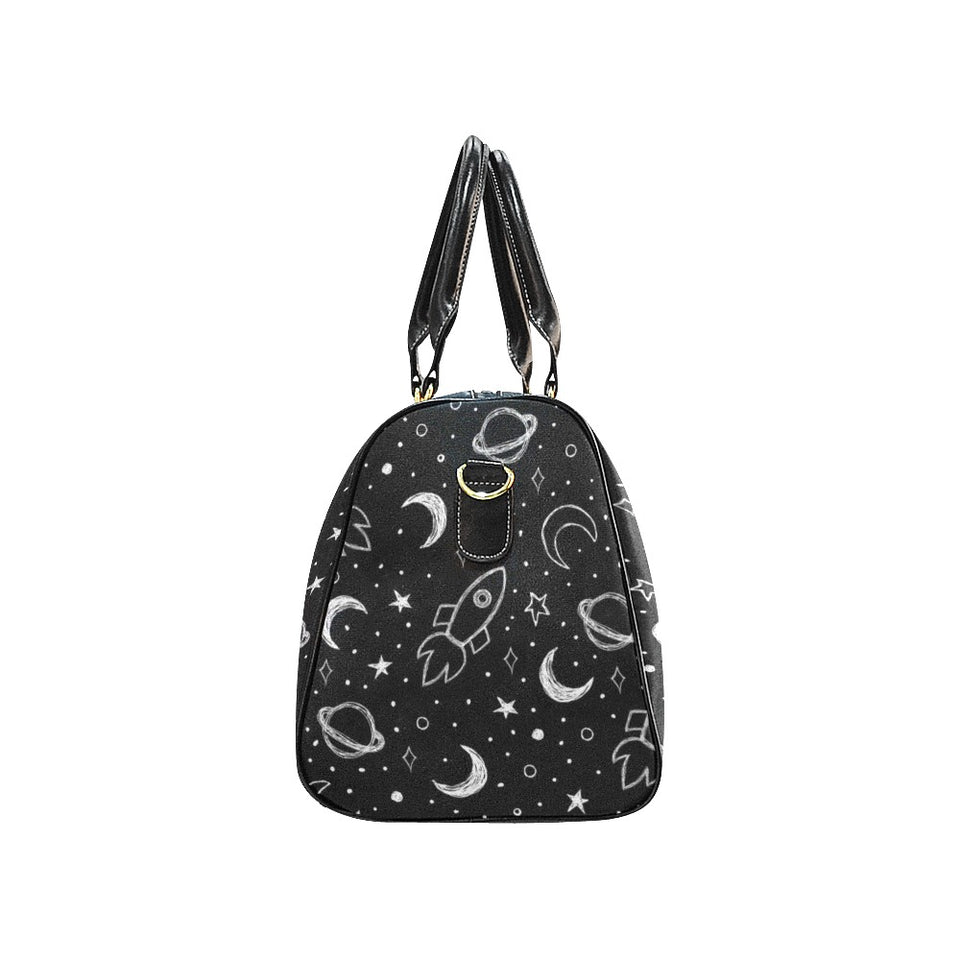 Hand drawn space rocket star planet Travel Bag