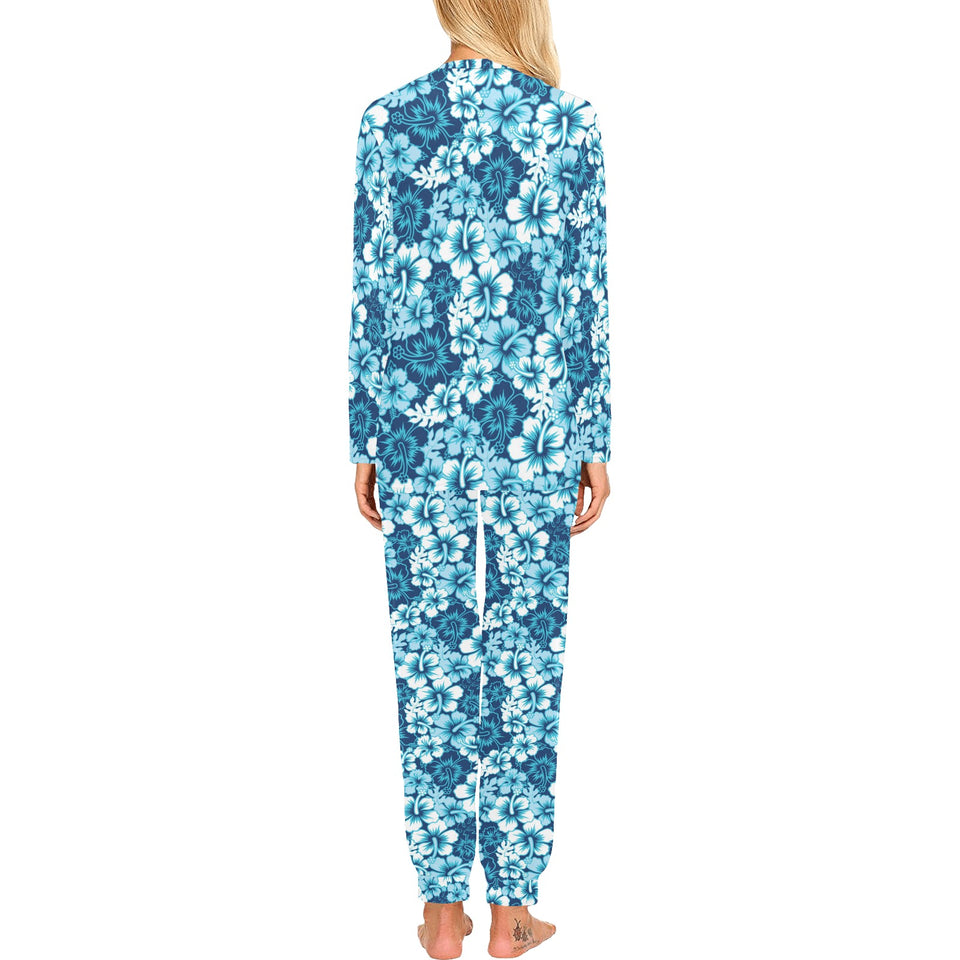 Hibiscus Pattern Print Design 03 Women's All Over Print Pajama Set