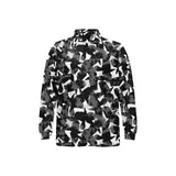 Crow illustration pattern Men's Long Sleeve Polo Shirt