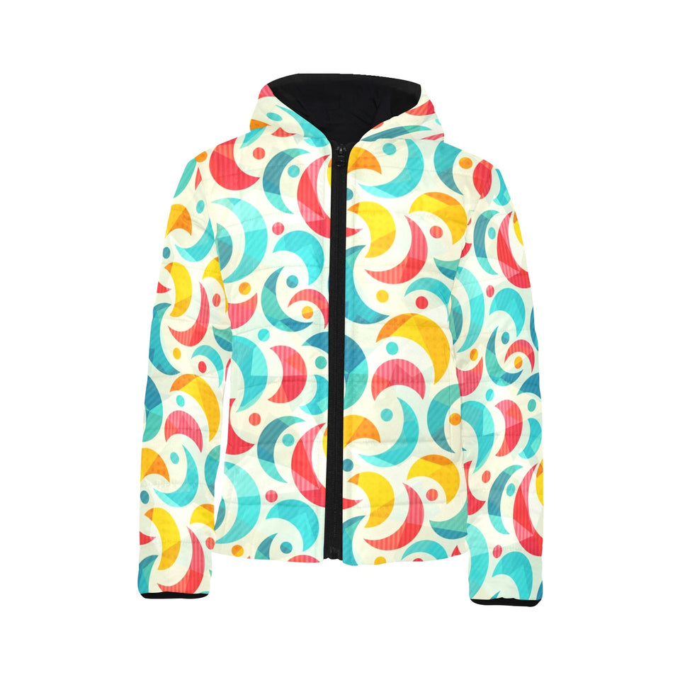 Colorful moon pattern Kids' Boys' Girls' Padded Hooded Jacket