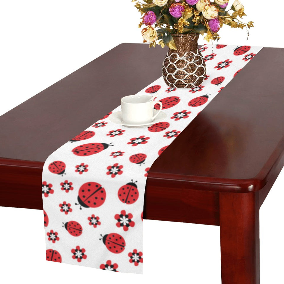 Ladybug Pattern Print Design 04 Table Runner