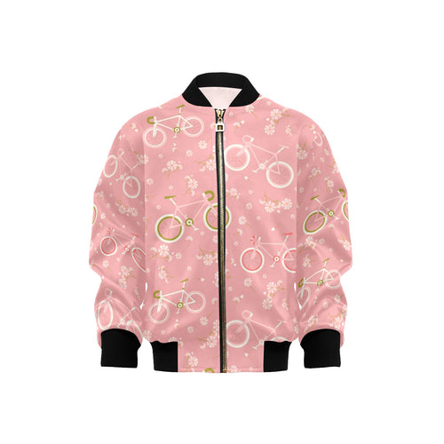 Bicycle Pattern Print Design 02 Kids' Boys' Girls' Bomber Jacket