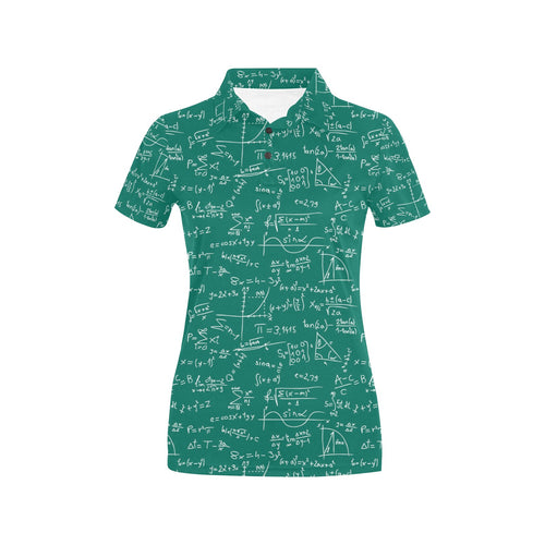 Math Pattern Print Design 01 Women's All Over Print Polo Shirt