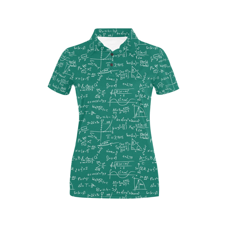 Math Pattern Print Design 01 Women's All Over Print Polo Shirt