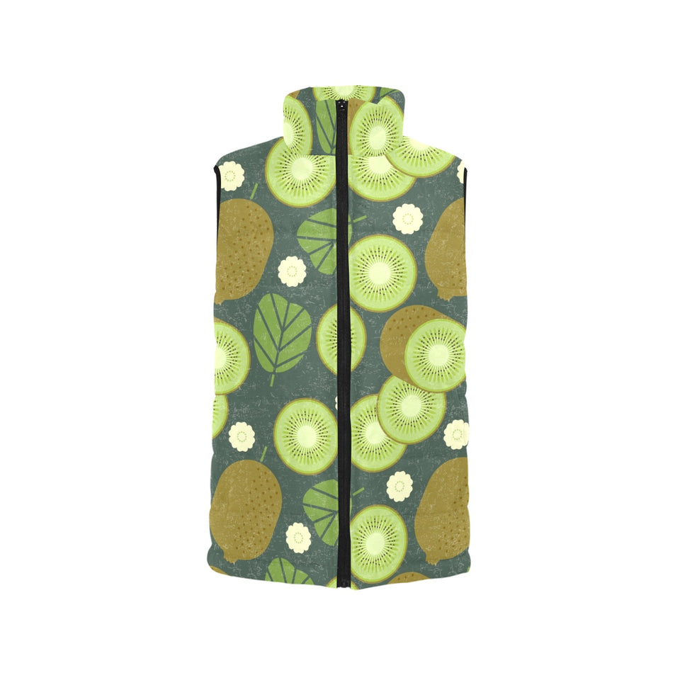 Whole sliced kiwi leave and flower Women's Padded Vest