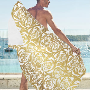 Rose Pattern Print Design 05 Beach Towel