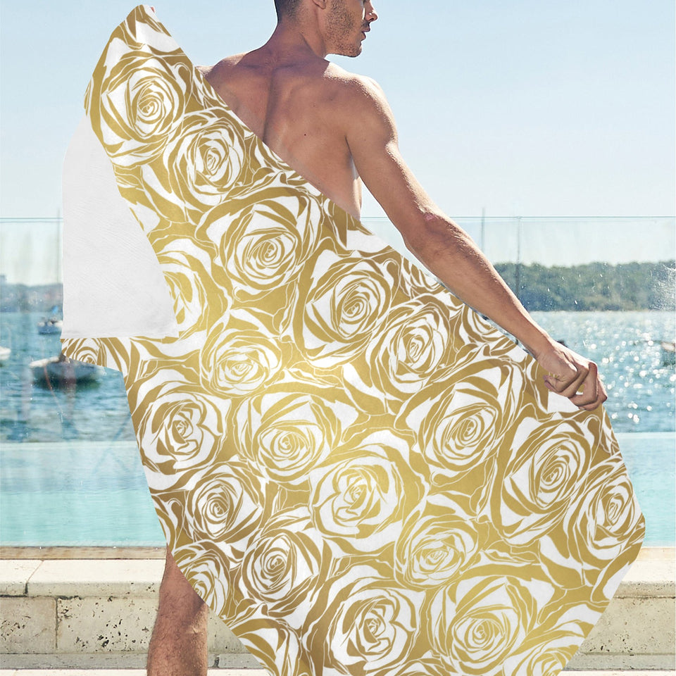 Rose Pattern Print Design 05 Beach Towel