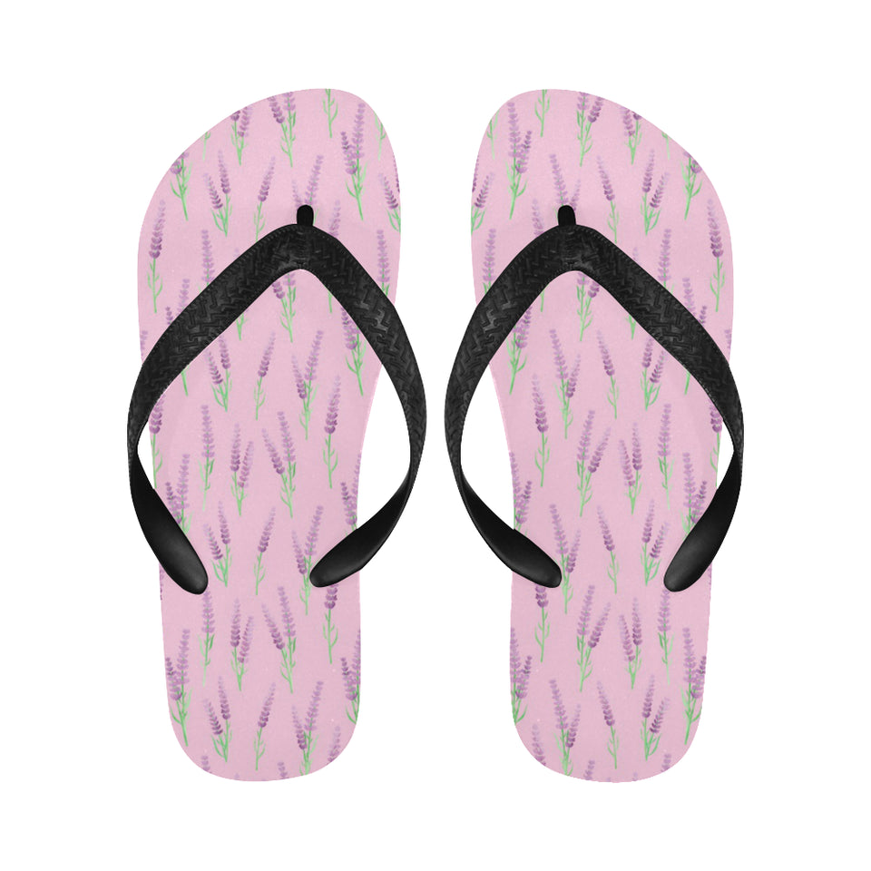 Lavender pattern pink background Unisex Flip Flops