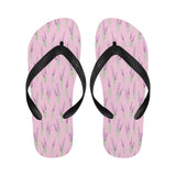 Lavender pattern pink background Unisex Flip Flops