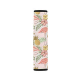 Pink flamingo birds pineapples hibiscus flower pat Car Seat Belt Cover