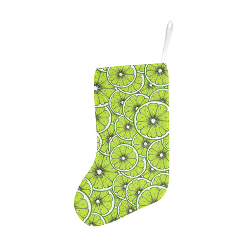 Slices of Lime design pattern Christmas Stocking