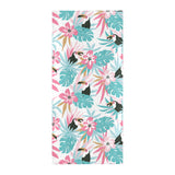 Toucan tropical flower leave pattern Beach Towel