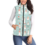 Cute snowman pattern Women's Padded Vest